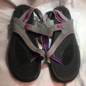 Women Size 11 Airwalk Sandals Gray Pink Blue